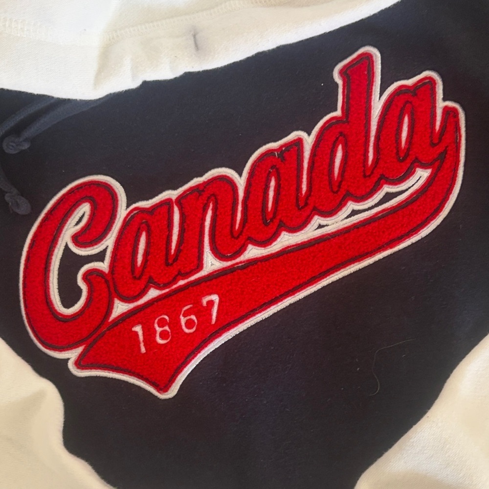 Men's Canada Hoodie - Navy and White and Red - Picture 3 of 5